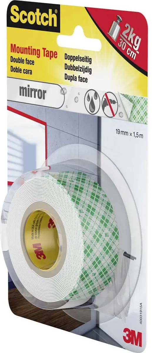 Sila Serie Dubbelzijdige Montagetape 19mm x 1,5m - Wit