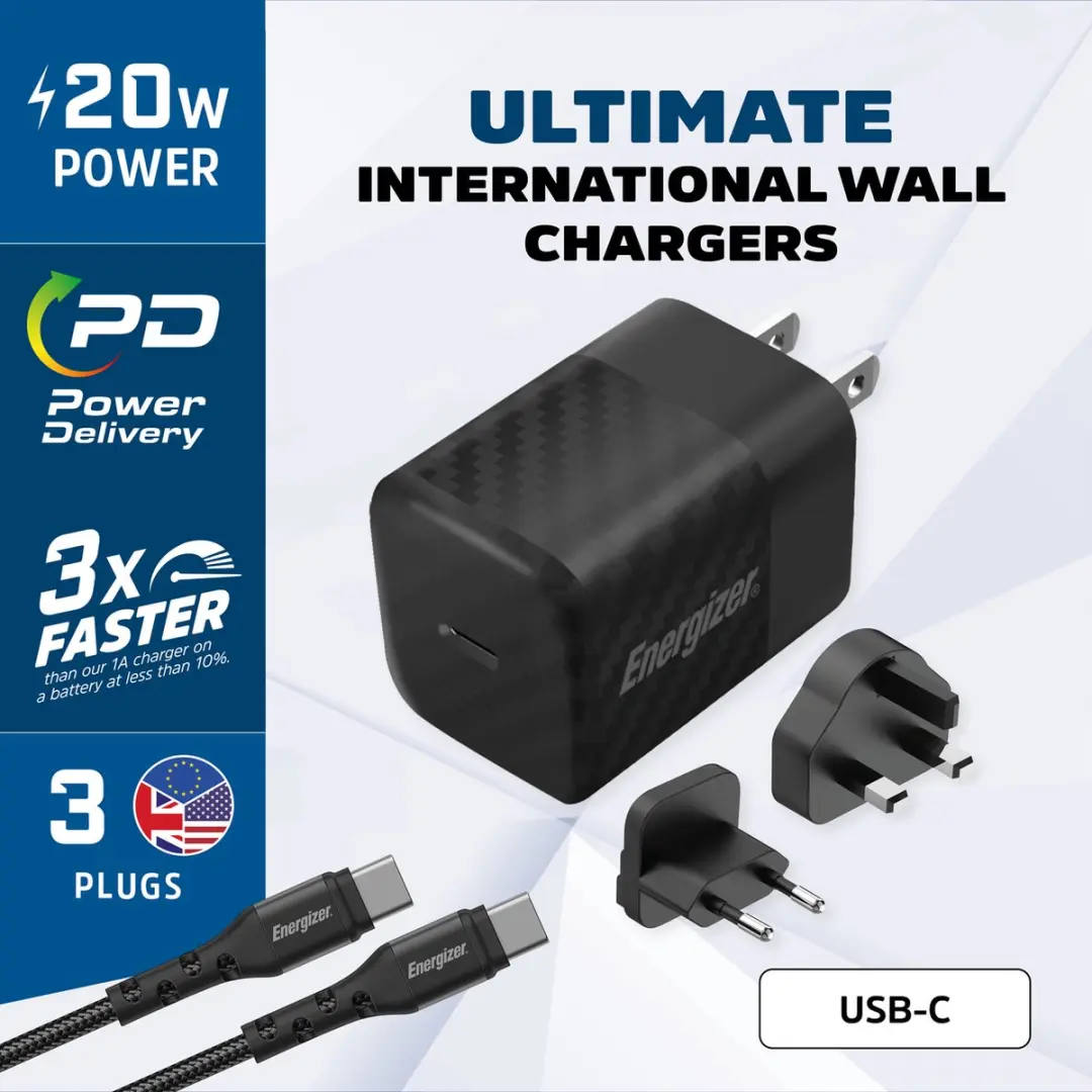 Energizer A20MUC Multi Plug Oplader 20W - Zwart