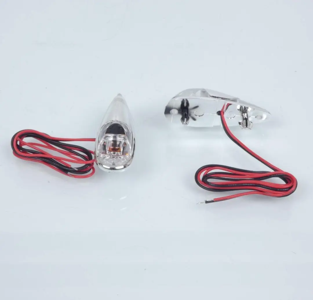Replay Mini Traan LED Motorfiets Knipperlicht - Transparant/Chroom