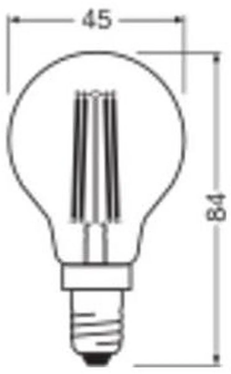 LEDVANCE LED Filament Kogellamp E14 5.9W 470lm - Ø45mm - afbeelding 6 van 6