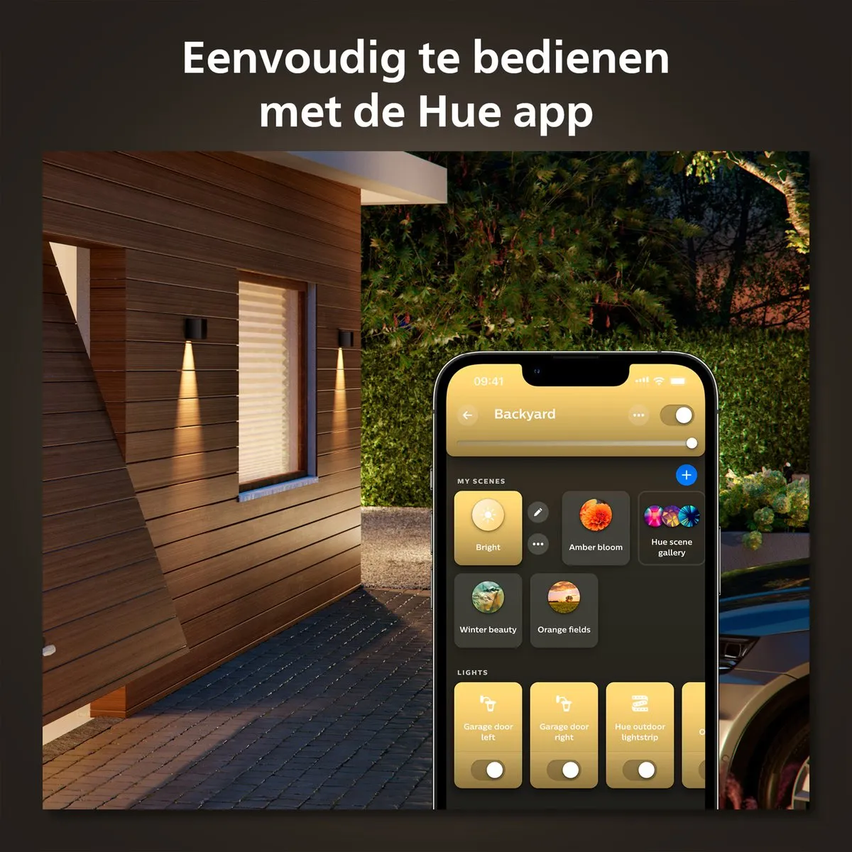 Philips Hue Resonate Down Muurlamp - Zwart