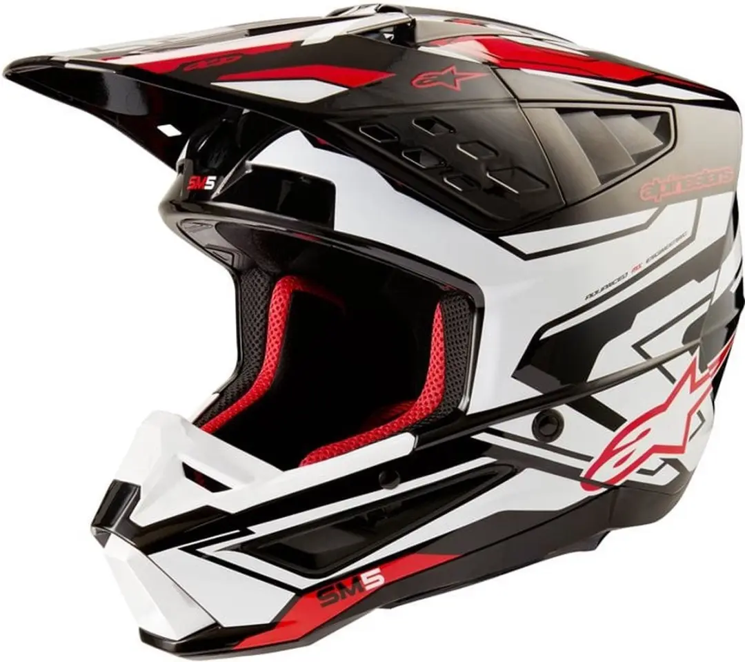 Alpinestars S-M5 Action 2 Helm ECE 22.06 - Zwart/Wit/Rood