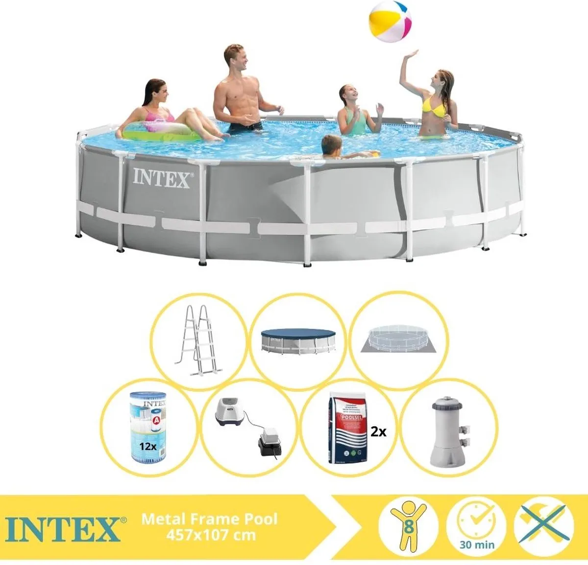 Intex Prism Frame 26724GN Opzetzwembad 457x107cm