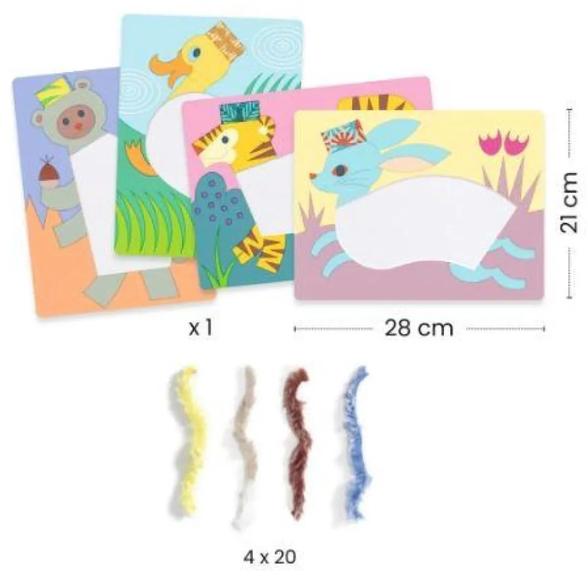Djeco Collage Speelgoed Wol Klittenband DJ09127 - Multicolor - afbeelding 2 van 5