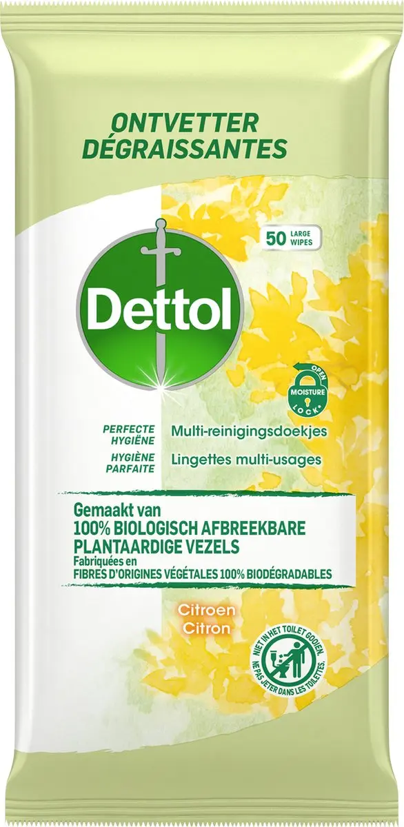 Dettol Schoonmaakdoekjes Bioafbreekbaar - 200 Stuks - afbeelding 3 van 3