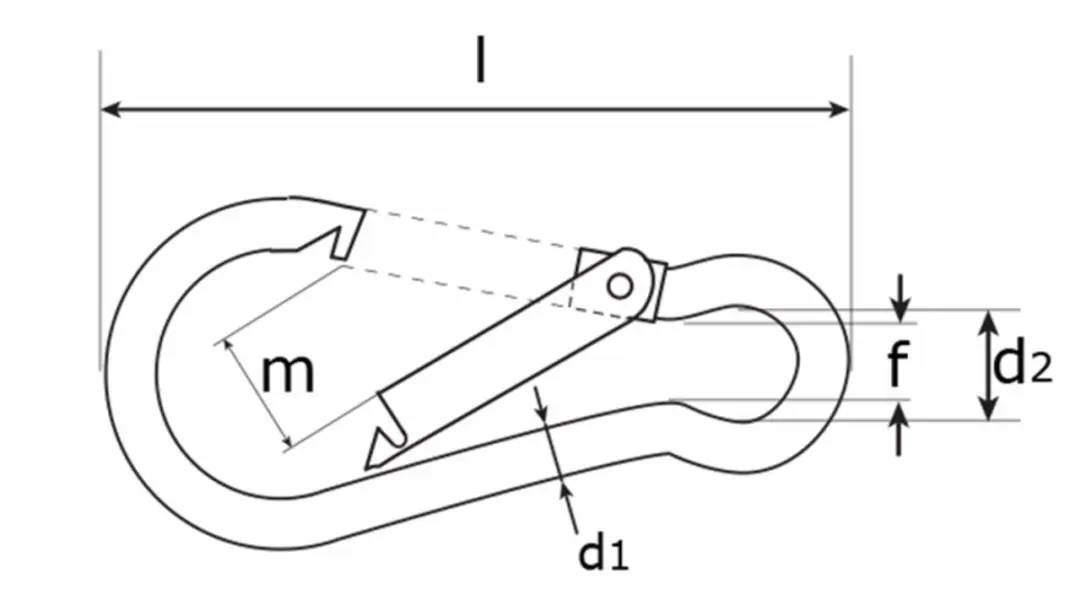 Dulimex Karabijnhaak 245 10x100mm Verzinkt - Grijs