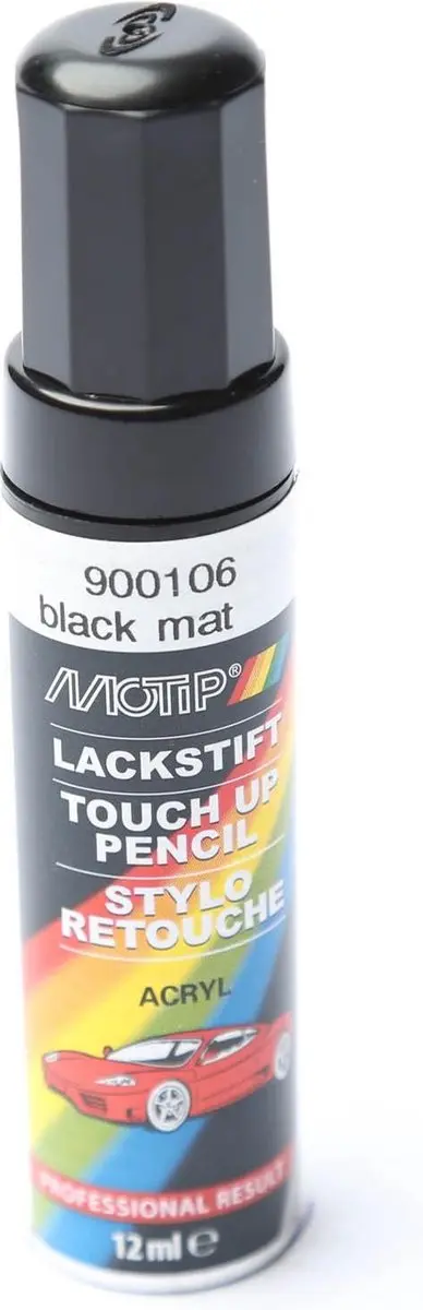 Motip 900106 Auto Lakstift Mat Zwart 12ml