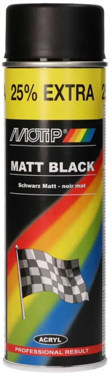 Motip Matt Black Afwerkingslaag 500ml