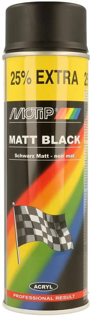 Motip Matt Black Afwerkingslaag 500ml