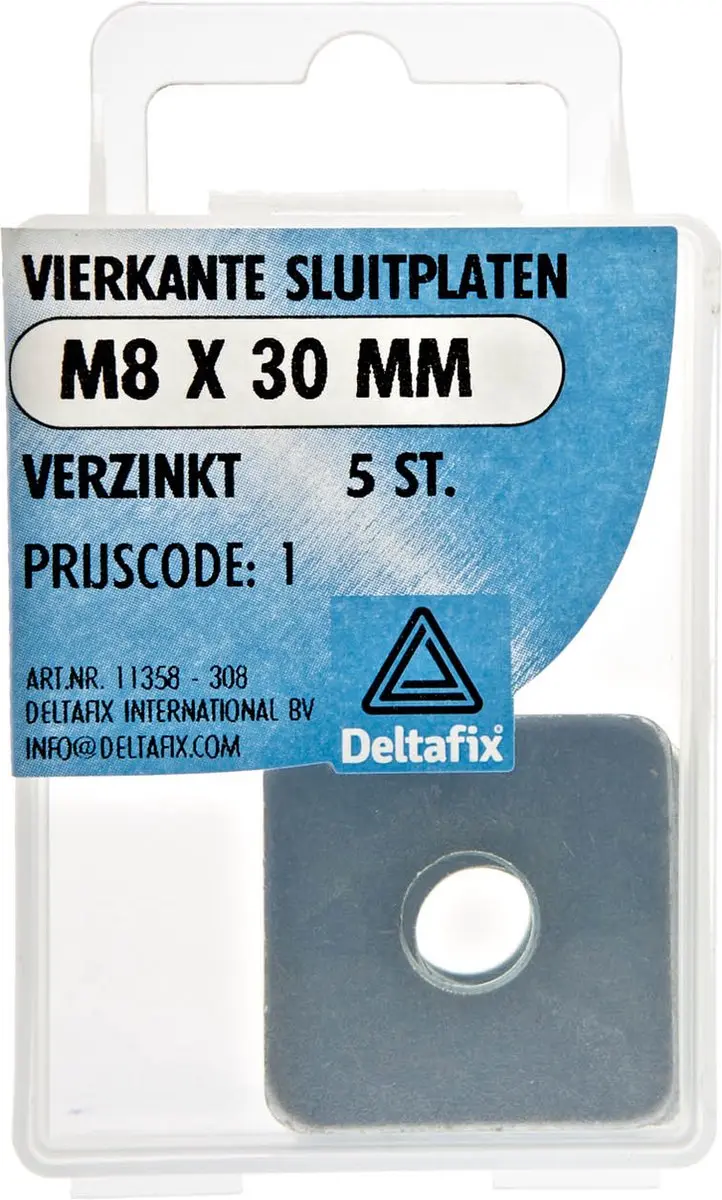 Deltafix Sluitplaat Vierkant Verzinkt M8 x 30mm