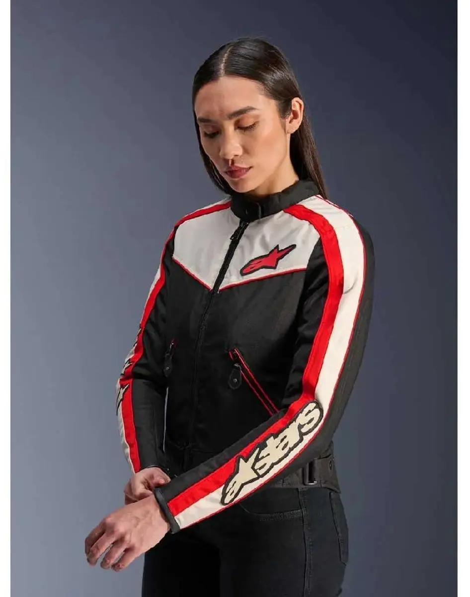 Alpinestars Stella T-Dyno WR Dames Motorjas - Maat M - Zwart/Ecru/Rood