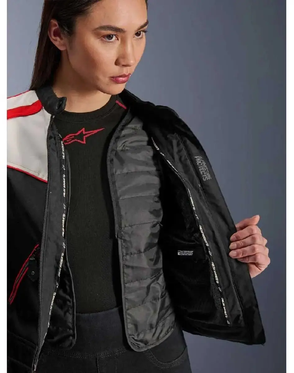 Alpinestars Stella T-Dyno WR Dames Motorjas - Maat M - Zwart/Ecru/Rood