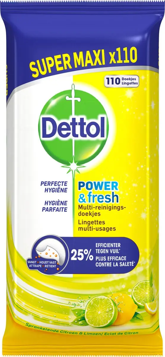Dettol Multi Reinigings Maxi Doekjes Citroen 110 Stuks