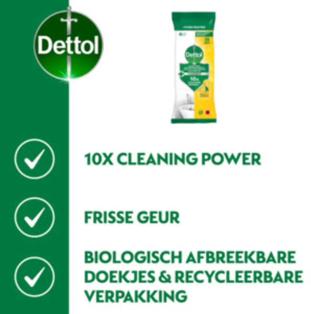 Dettol Multi Reinigings Maxi Doekjes Citroen 110 Stuks