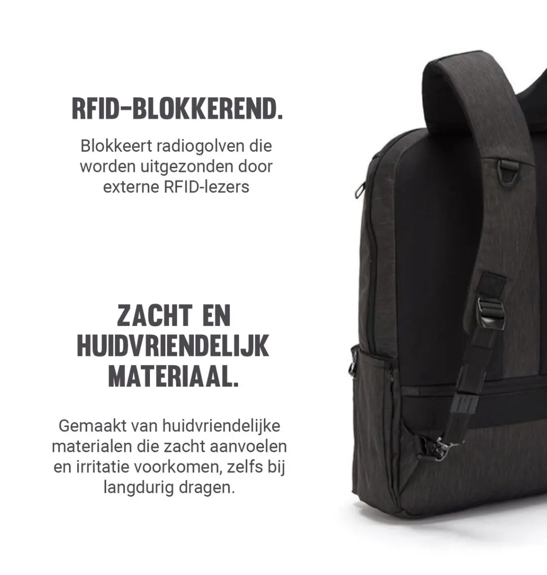 Pacsafe Metrosafe X Backpack 30640136 - 20L RFID-blokkerend - Zwart