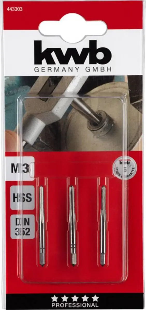 KWB Handtappenset M3 - 3-delig - Zilver