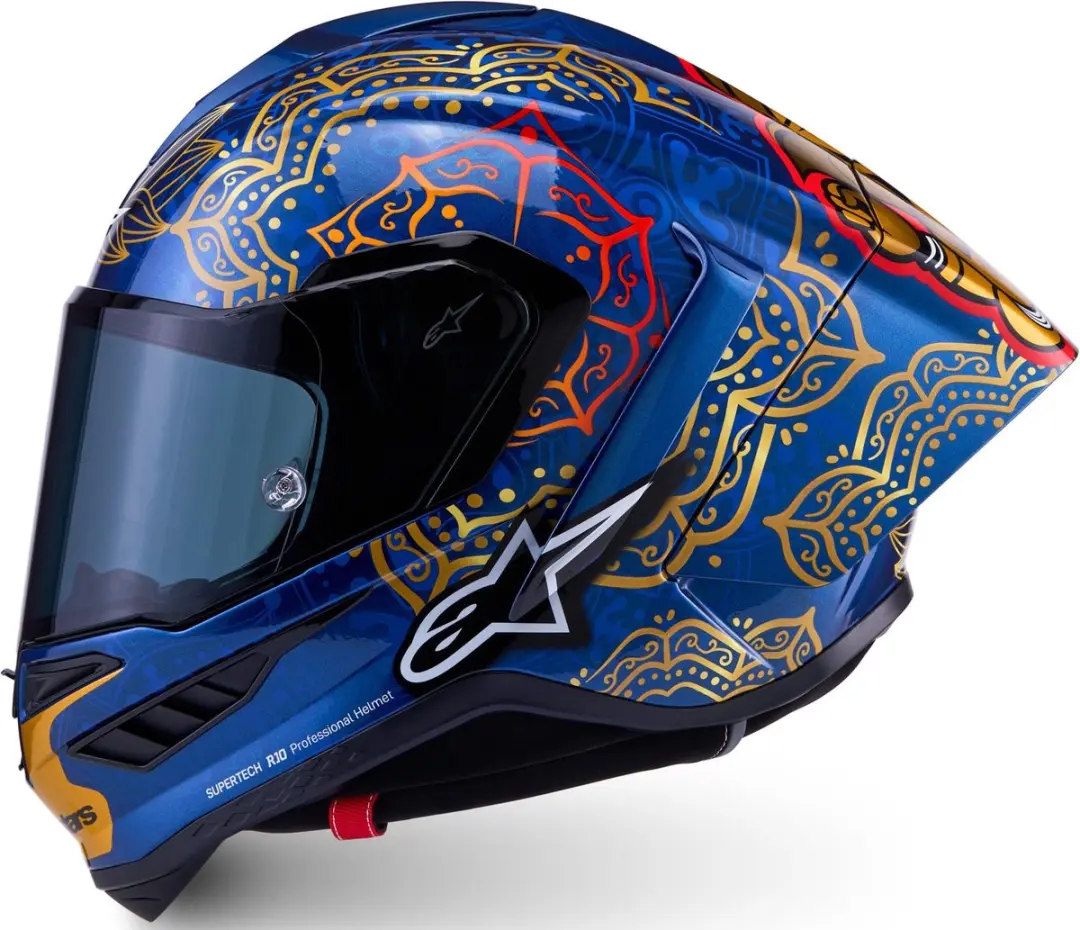 Alpinestars Supertech R10 Martinator Thai LE Carbon Helm - S - Zwart/blauw/goud/rood