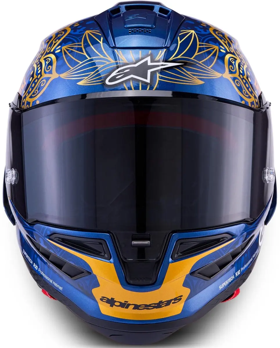Alpinestars Supertech R10 Martinator Thai LE Carbon Helm - S - Zwart/blauw/goud/rood