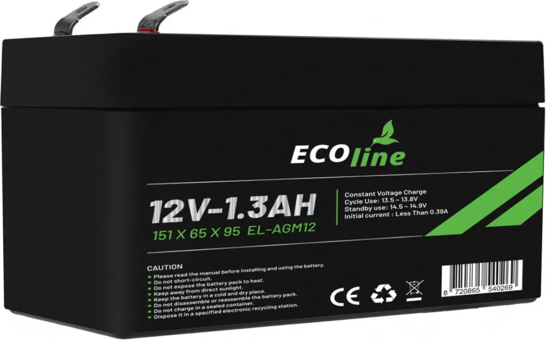 Ecoline AGM 12V 1.3Ah Deep Cycle Accu