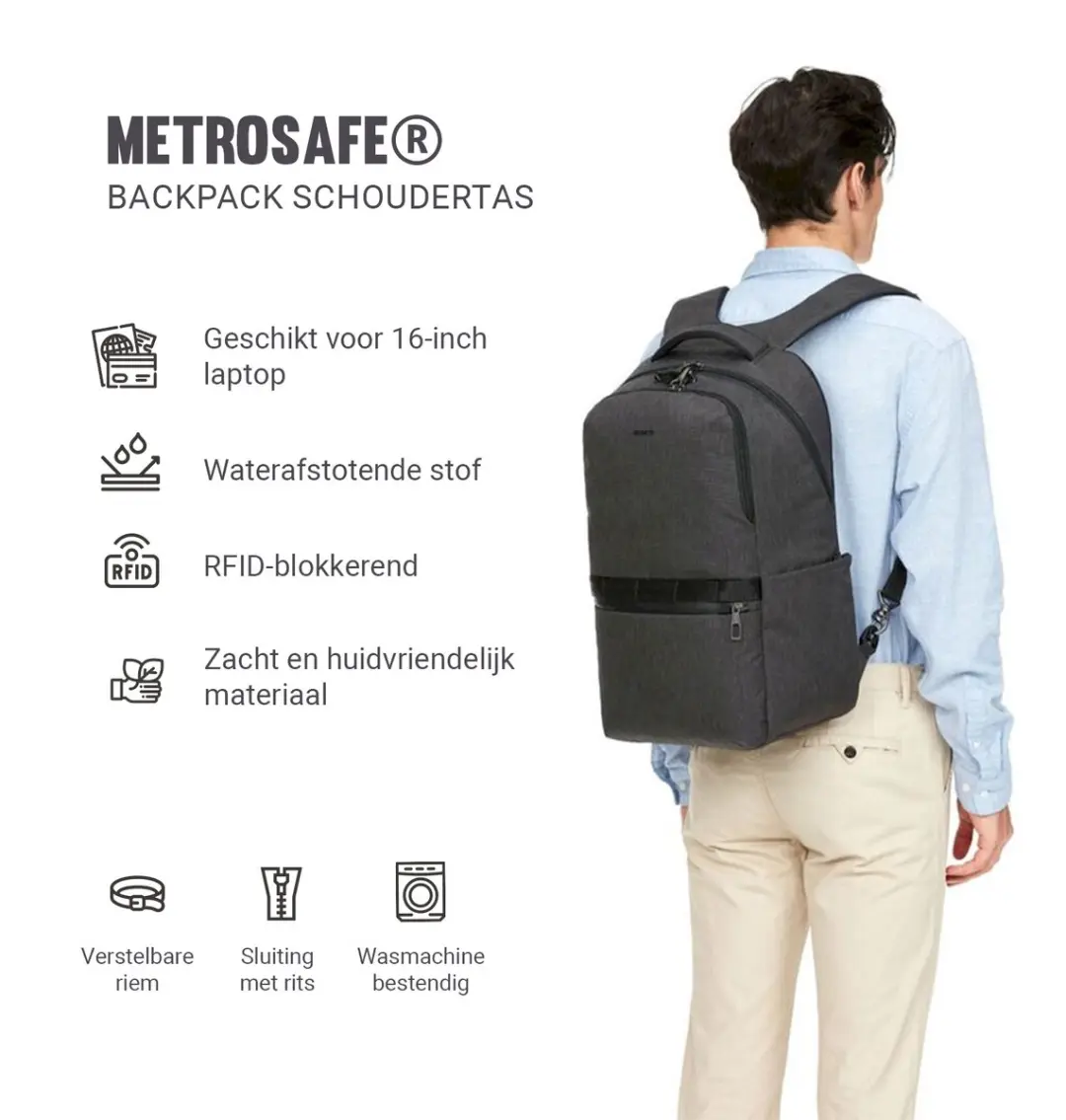 Pacsafe Metrosafe X Rugzak 25L - Antraciet