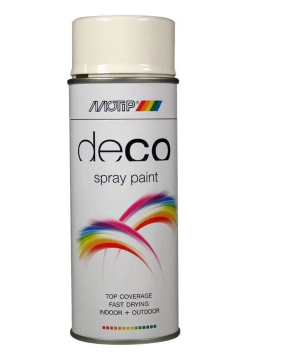 Motip Deco Alkyd Hoogglanslak RAL 9010 400ml - Zuiverwit