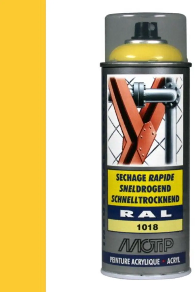 Motip Acryllak Hoogglans RAL 1018 Zinkgeel 400ml