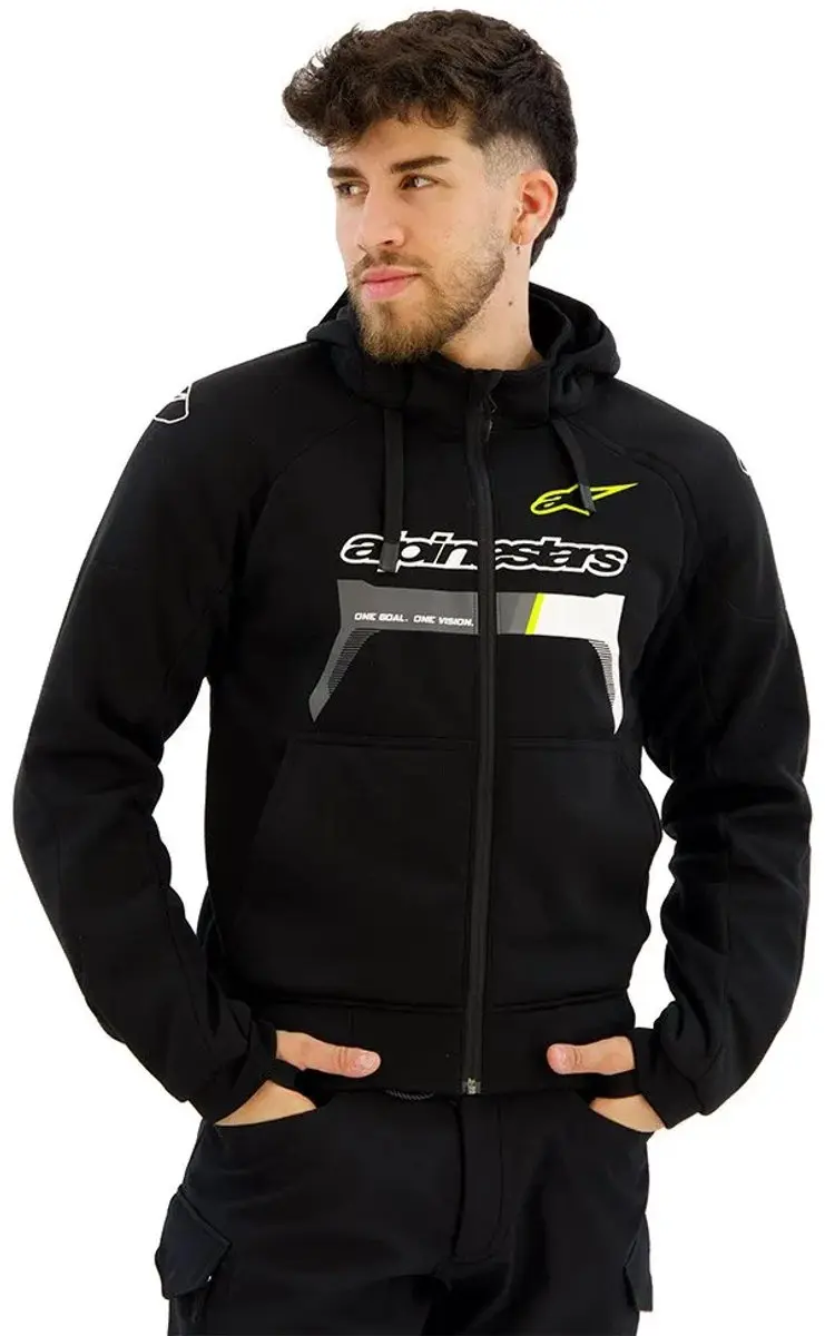 Alpinestars Chrome Ignition Hoodie M - Zwart/Fluogeel