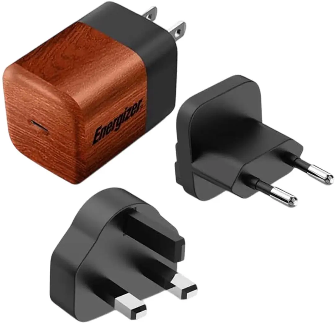 Energizer A20MUWO Multi Plug Oplader Reisstekker 20W - Walnoot