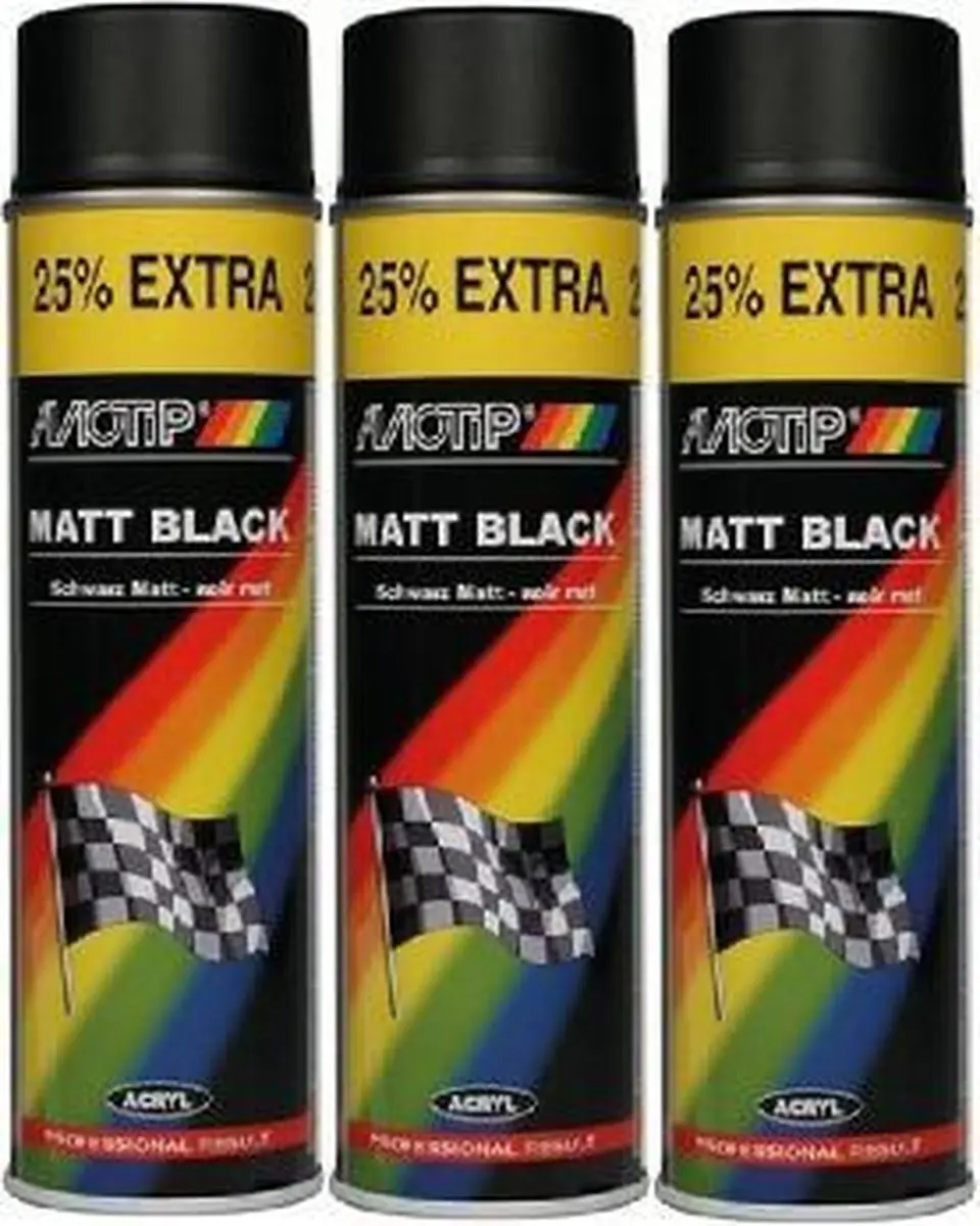 Motip Lak Mat Zwart 500ml