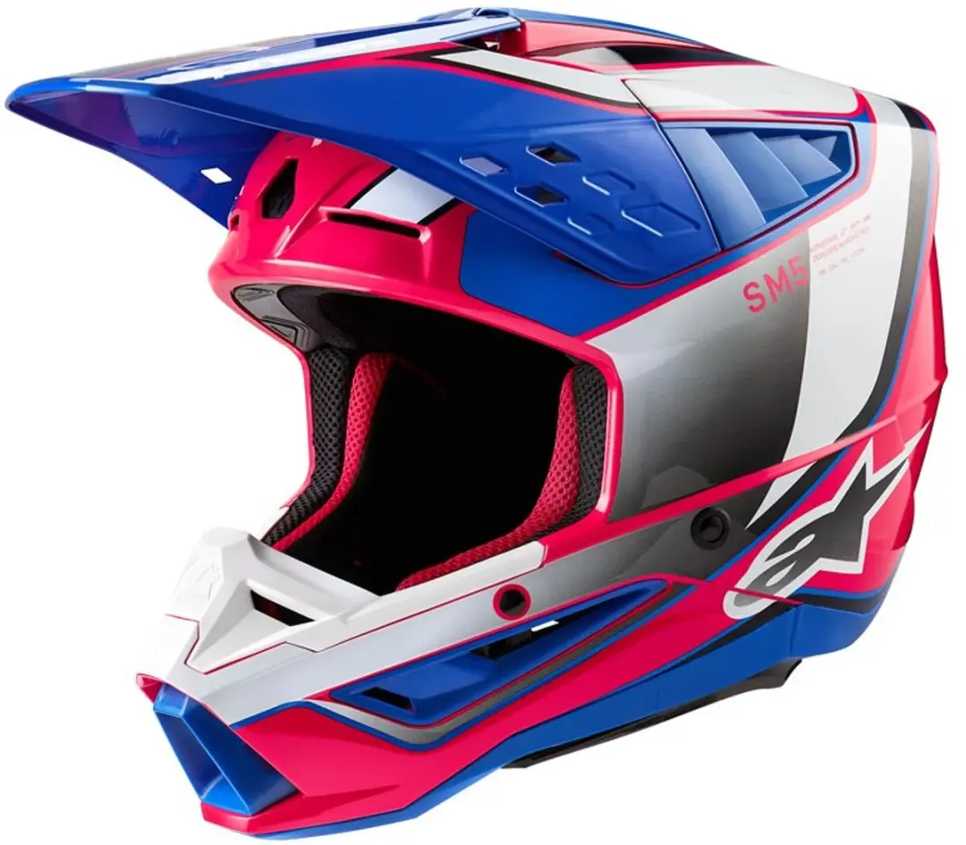Alpinestars S-M5 Sail Helm ECE 22.06 - Roze/Blauw/Wit