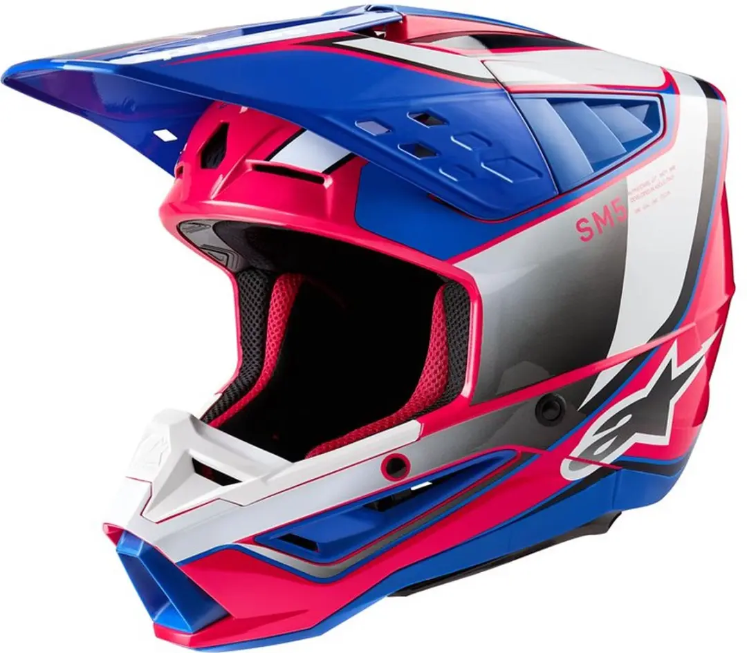 Alpinestars S-M5 Sail Helm ECE 22.06 - Roze/Blauw/Wit