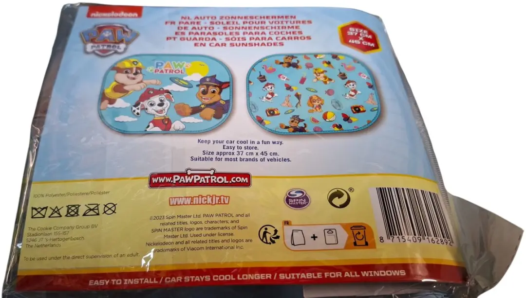 PAW Patrol Autoscherm 2 Stuks - 37x45cm - Blauw