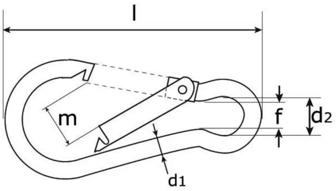 Dulimex Karabijnhaak 248-05E C-DIN 5299 - 50x5mm Verzinkt
