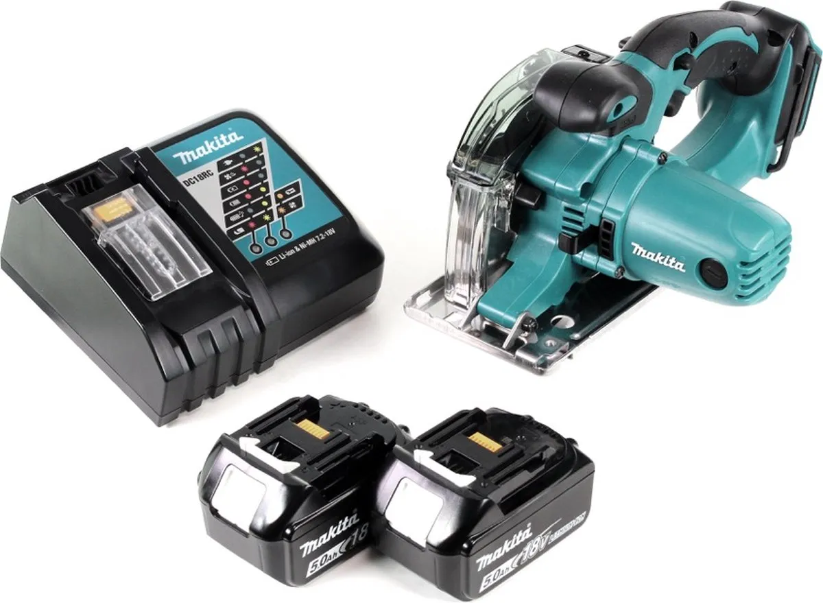 Makita DCS552RT 18V Accu Handcirkelzaag 136mm - 2x 5,0Ah + Lader + Zaagblad & Bril - afbeelding 4 van 5