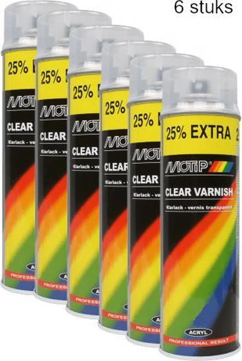Motip Blanke Lak Hoogglans 500ml - 6 Stuks