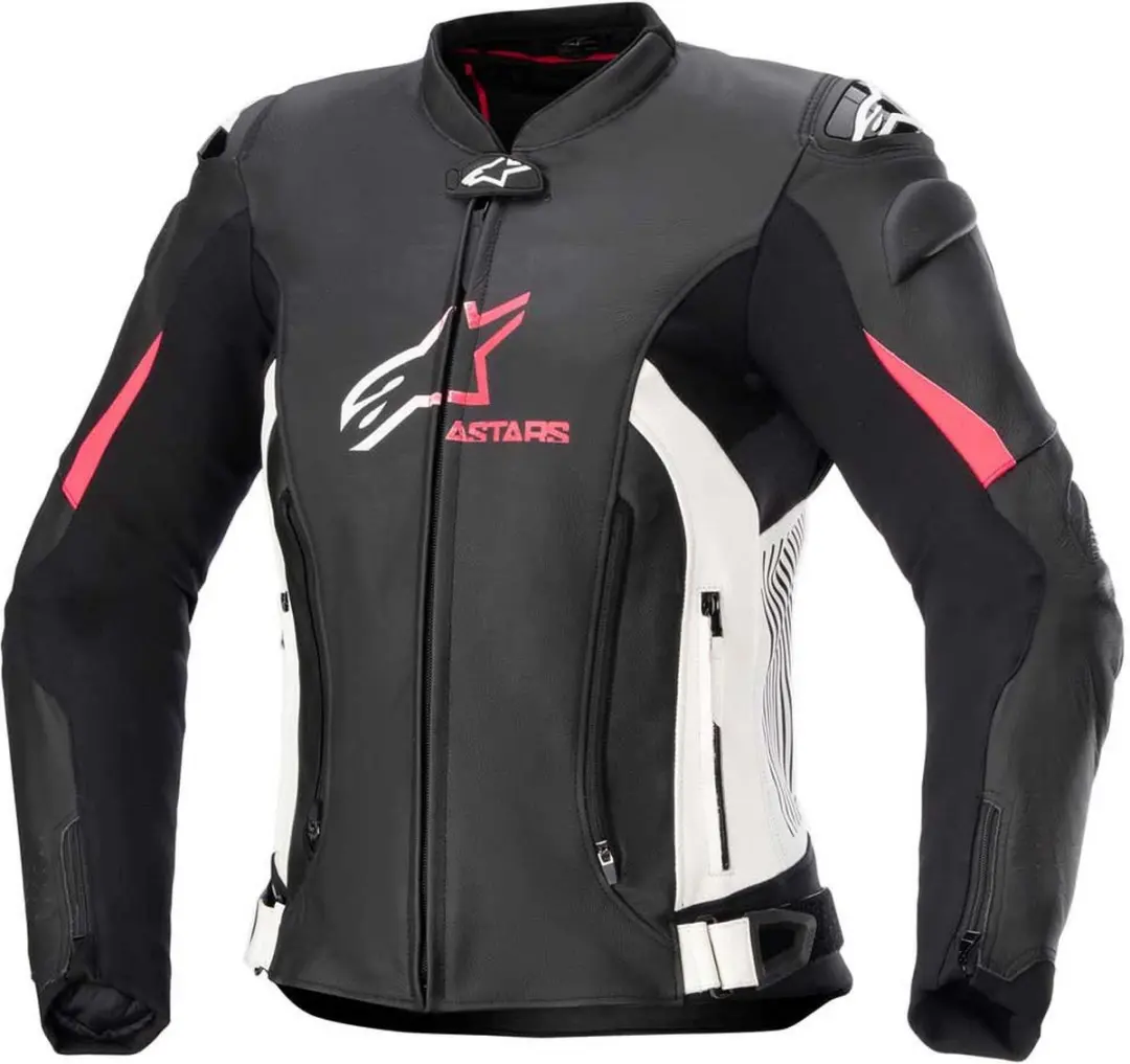 Alpinestars Stella GP Plus V4 Leren Jas - Zwart/Wit/Rosa