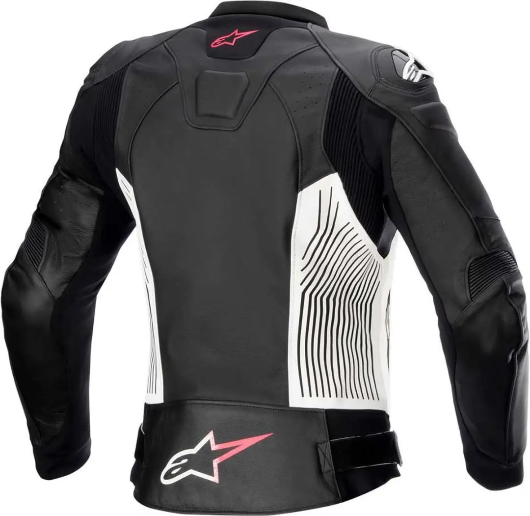 Alpinestars Stella GP Plus V4 Leren Jas - Zwart/Wit/Rosa
