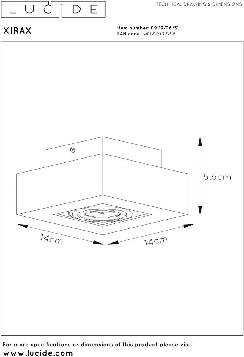 Lucide XIRAX Plafondspot LED Dim-to-Warm GU10 5W - Wit