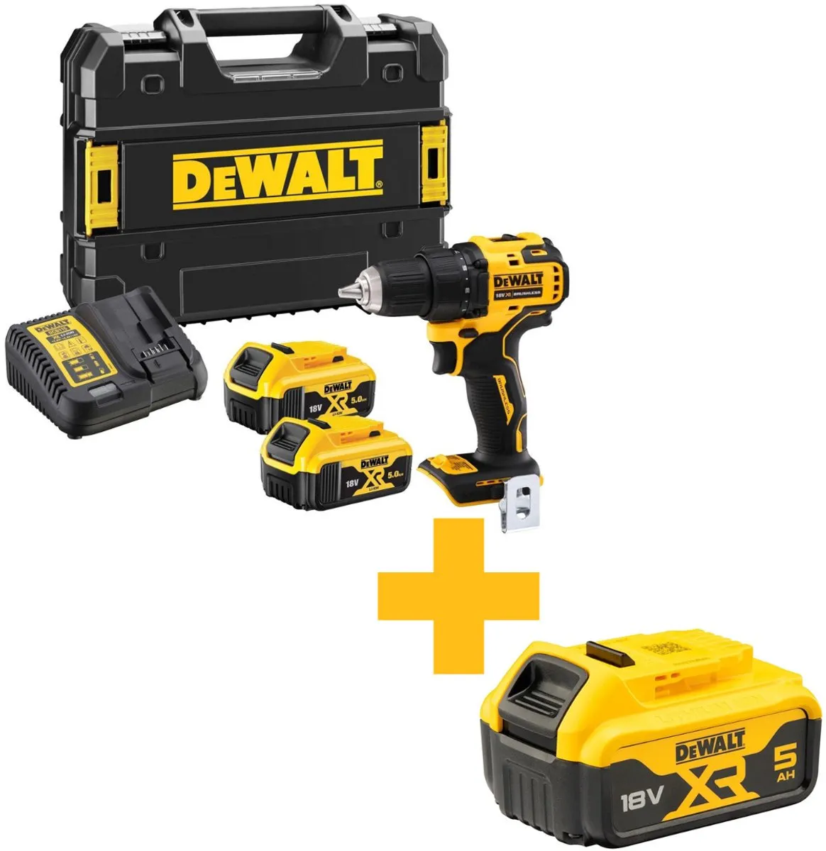 DeWalt DCD708P2T Schroefboormachine 18V XR - 2 Accu's 5.0Ah