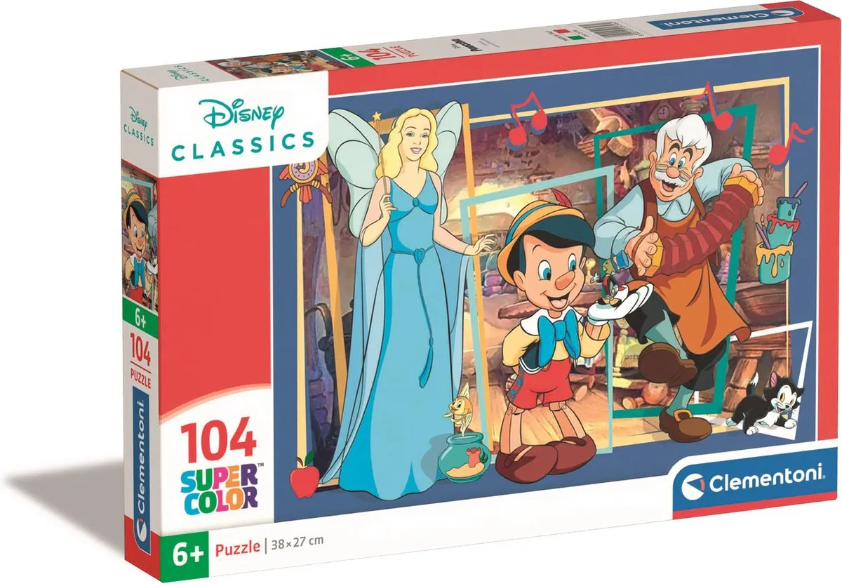 Clementoni Pinocchio Kinderpuzzel 104 Stukjes