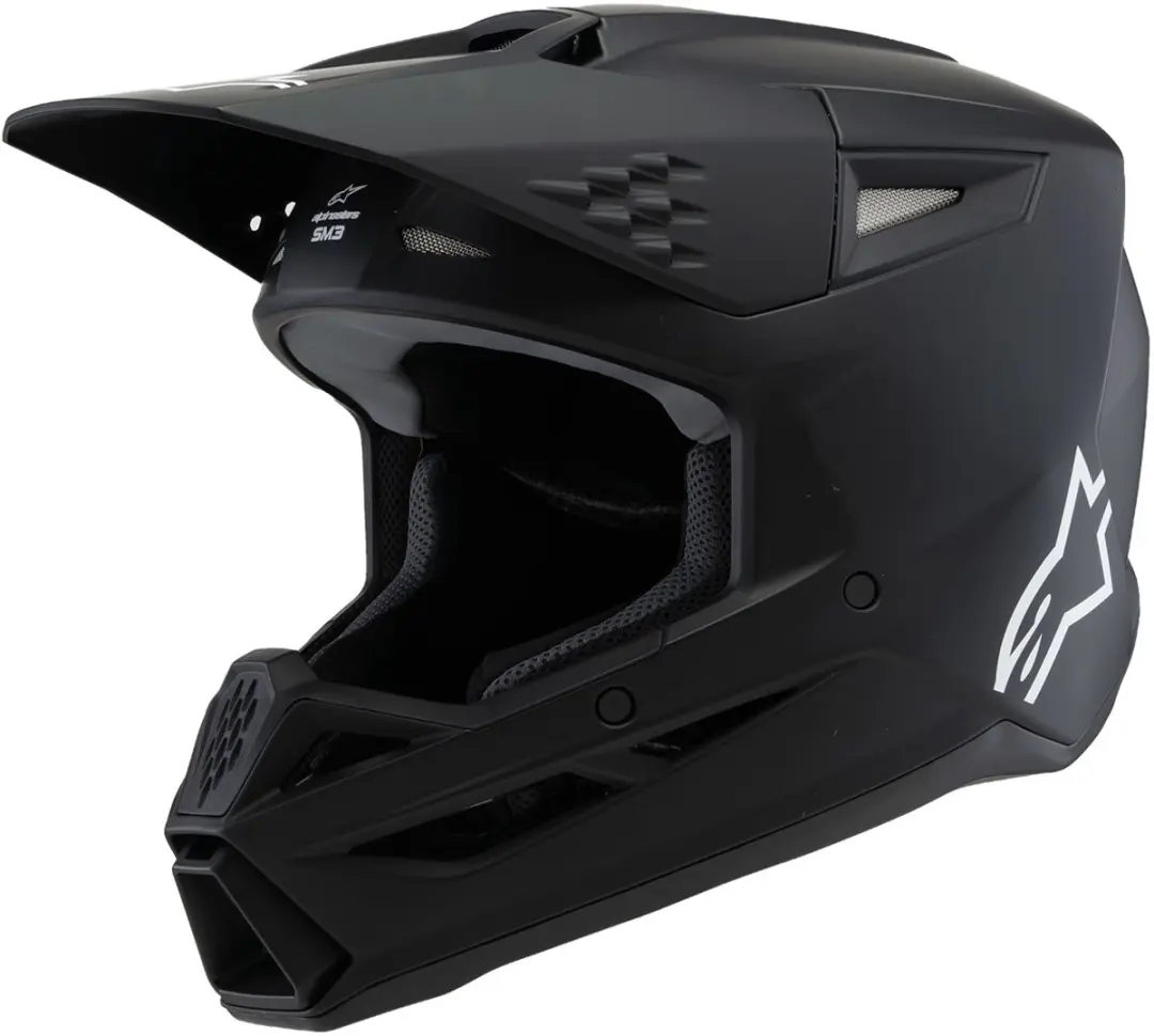 Alpinestars S-M3 Youth Solid Mat Zwart Offroad Helm