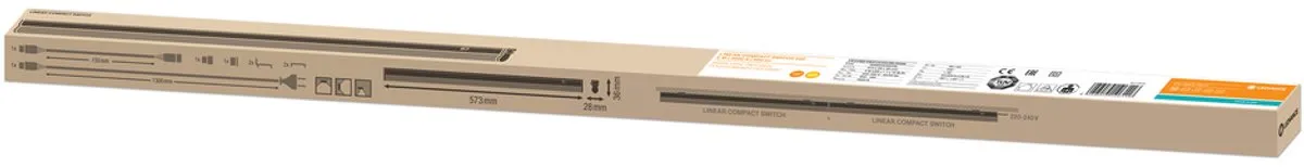 Voordeelpak 4x Ledvance LED Montagebalk Linear Compact Schakelaar 8W 800lm - 830 Warm Wit | 60cm