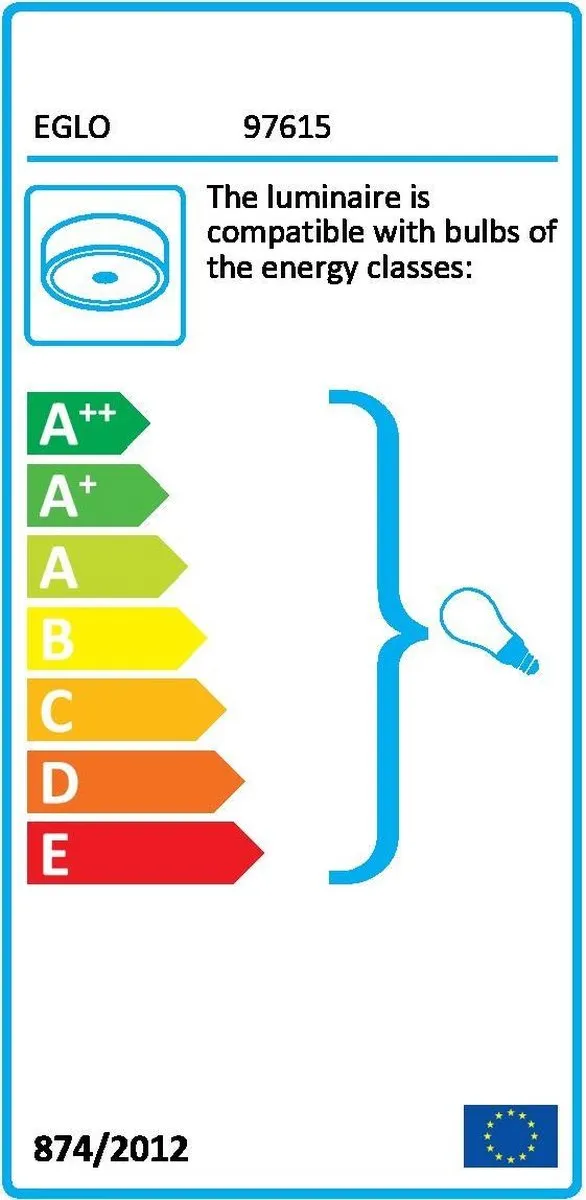 Eglo Pasteri Plafondlamp E27 - 5 Lichtpunten - 76cm Wit