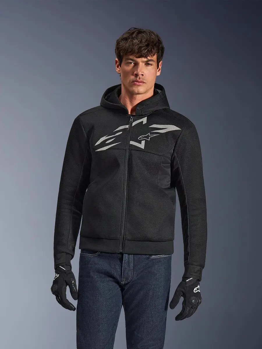 Alpinestars Chrome Superairflow Motorfiets Zip Hoodie - L - Wit/Zwart/Grijs