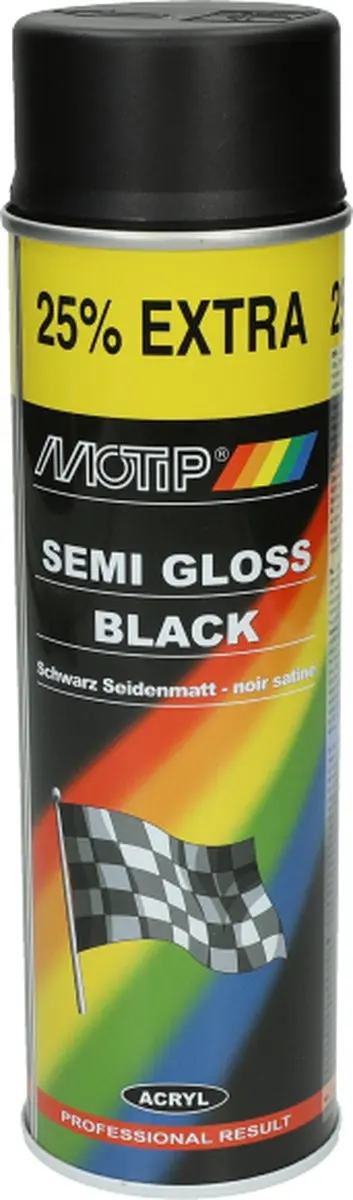 Motip Zijdeglans Acryllak Zwart 500ml