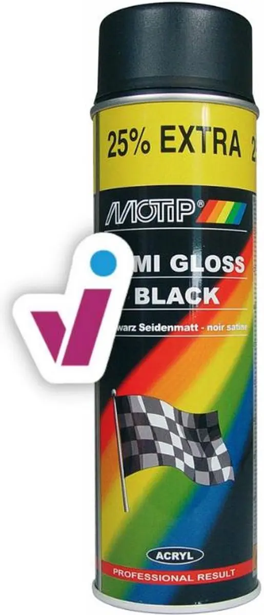 Motip Zijdeglans Acryllak Zwart 500ml