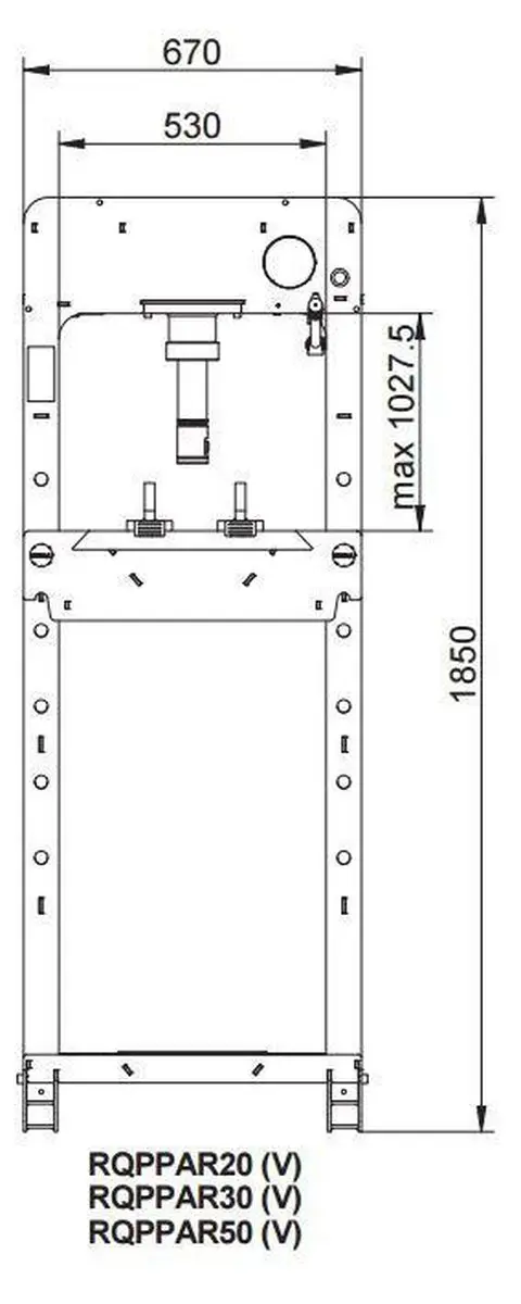 RODAC RQPPAR20 Werkplaatspers 20.000kg - Meerkleurig