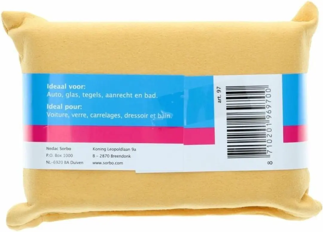 Sorbo Natuurzeemspons 10x14x3,5cm - Geel - 5 Stuks