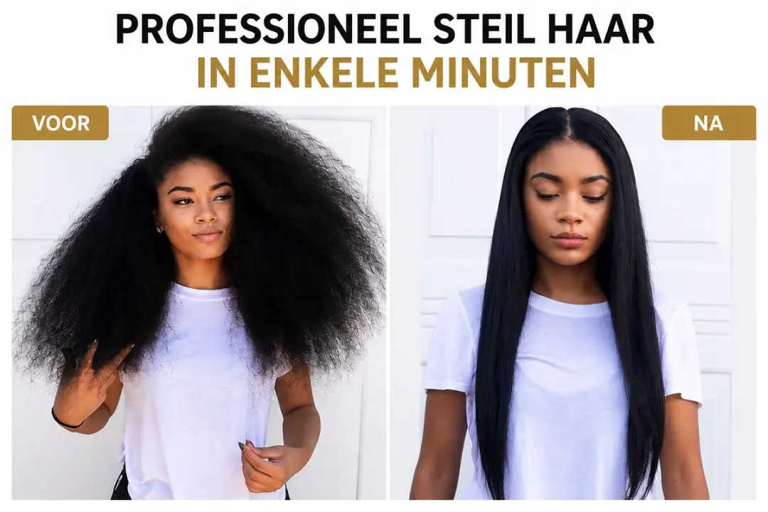 Panda Elektrische Hot Comb Haarstijlkam - Keramisch - 60 Seconden - Zwart & Goud