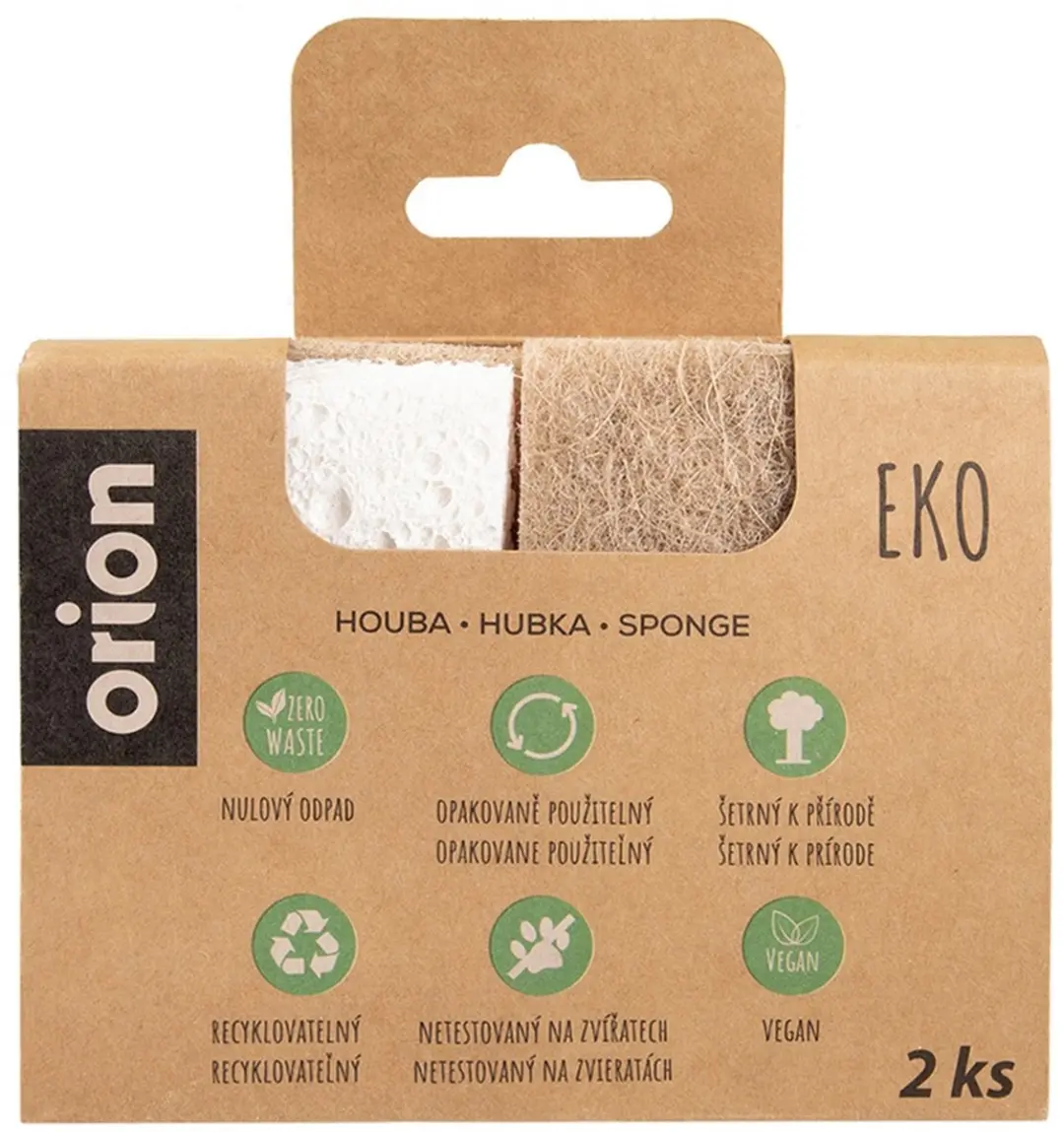 Orion Eko Serie Natuurlijke Keukenspons - 2 Stuks - Veelkleurig